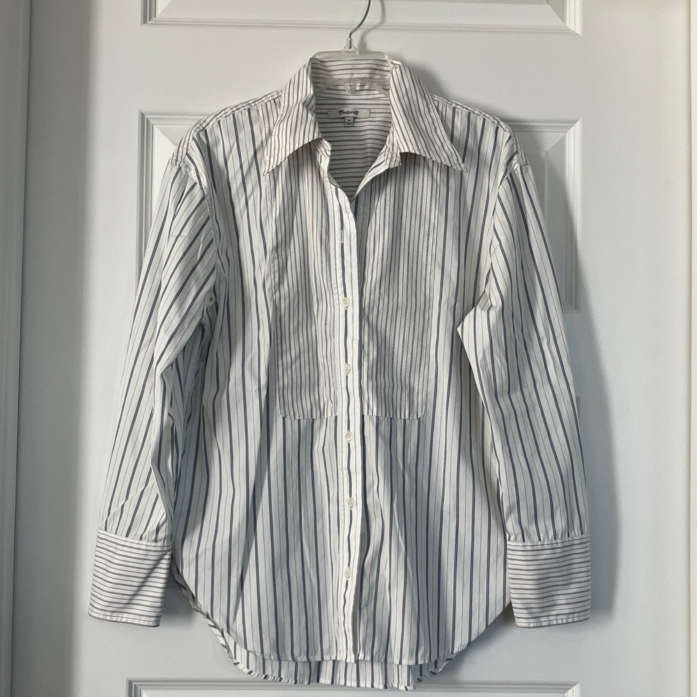 Madewell  Tuxedo Button-Up Shirt in Poplin